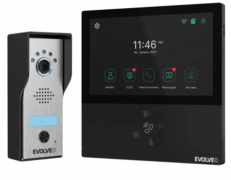 EVOLVEO DoorPhone AHD7 černá / Sada domácího WiFi videotelefonu s ovládáním brány nebo dveří