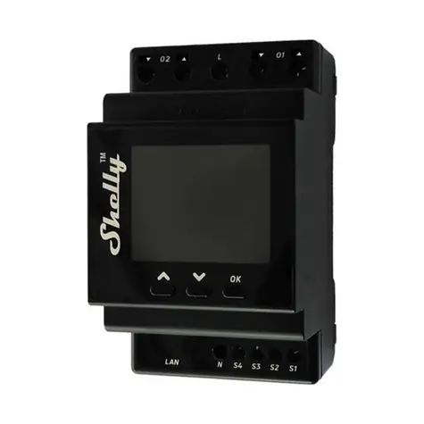 Shelly Pro Dual Cover PM černá / Chytrý ovládací panel s měřením spotřeby / BT 4.2 / WiFi