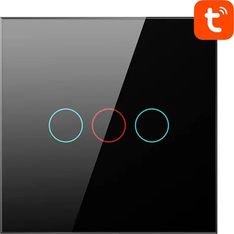 Avatto TS02-EU-B3 černá / Trojitý dotykvý spínač / Wi-Fi / Tuya 