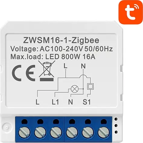 Avatto ZWSM16-W1 TUYA bílá / Inteligentní zásuvkový spínač / ZigBee 3.0 / Tuya