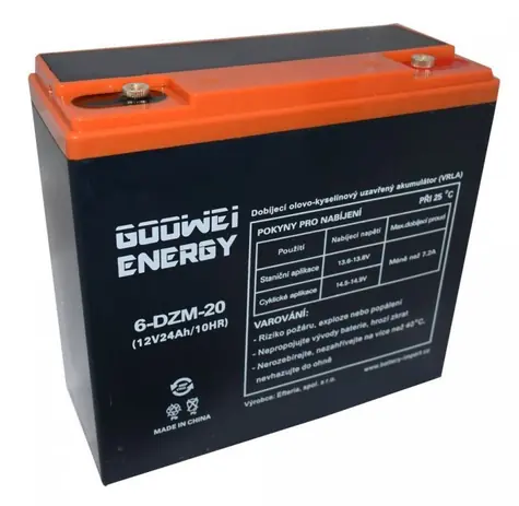 GOOWEI ENERGY Pb trakční záložní akumulátor VRLA GEL 12V/24Ah (vhodné pro čtyřkolky, autíčka a motorky)
