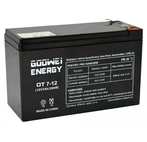 GOOWEI ENERGY Pb záložní akumulátor VRLA AGM 12V/7.2Ah