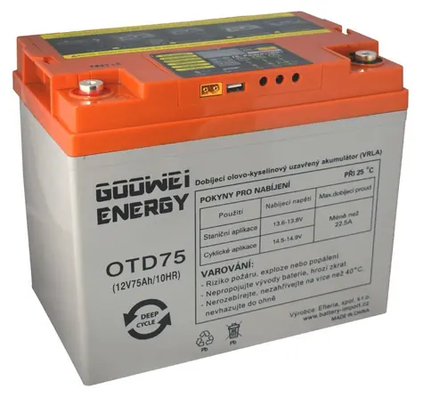 GOOWEI ENERGY DEEP CYCLE (GEL) baterie 12V/75Ah 