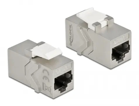 DeLock Adaptér RJ-45 (F) - RJ-45 (F) Cat.6A STP šedá