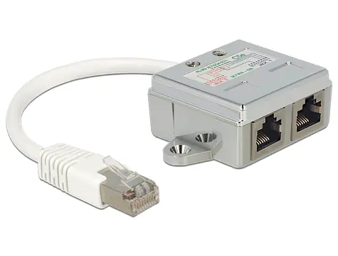 DeLock Rozdvojka RJ45 (M) - 2x RJ45 (F) 0.15m šedá