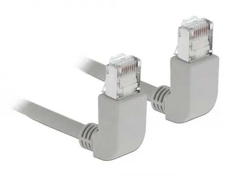 DeLock Patch Kabel RJ-45 (M) - RJ-45 (M) pravoúhlý S/FTP Cat.6A 0.5m šedá