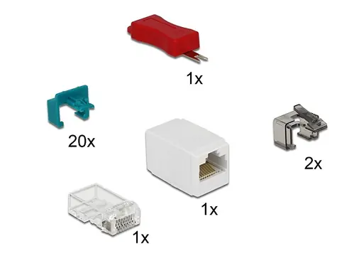DeLock Bezpečnostní spona RJ45 modrá 20ks