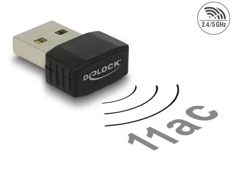 DeLock USB 2.0 WiFi adaptér 433 + 150 Mbps černá 