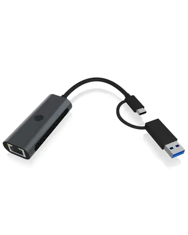 Icy Box IB-LAN301-C3 černá / USB Síťový adaptér / 2.5GLAN / USB 3.2 Gen 1