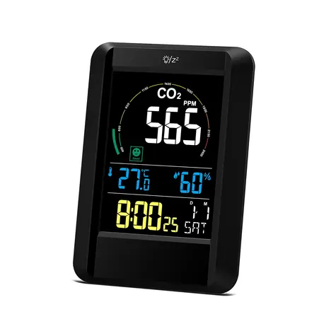 Airbi CO2AIR - digitální měřič oxidu uhličitého / čidlo teploty + vlhkosti / budík