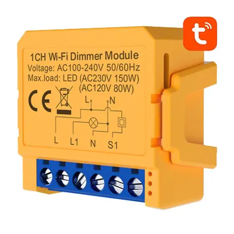 Avatto DMS16-2 žlutá / Chytrý spínač / 2 kanály / WiFi