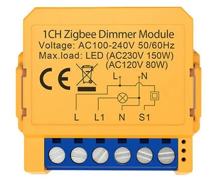 Avatto ZDMS16-1 žlutá / Chytrý spínač / 1 kanál / ZigBee