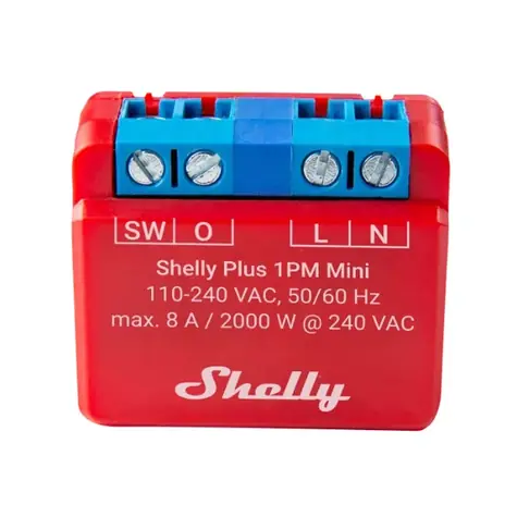 Shelly Plus 1PM Mini - spínací modul s měřením spotřeby 1x 8A (WiFi & Bluetooth)