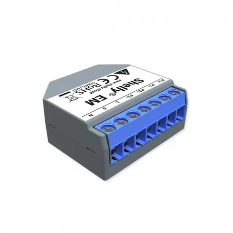 Shelly EM bez svorky - měření spotřeby / až s 2 svorkami do 120A / výstup 1x2A (WiFi)