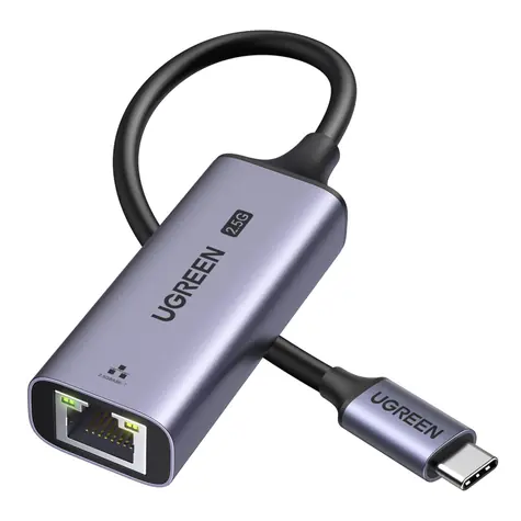 UGREEN CM648 Síťový adaptér USB-C - RJ45 šedá / až 2500 Mb/s
