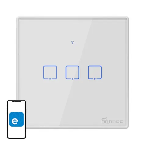 Sonoff T2 EU TX / Chytrý dotykový spínač (3kanálový) / WiFi + RF 433