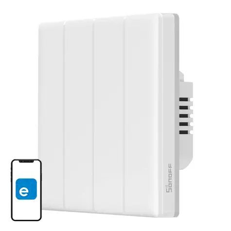 Sonoff TX T5 4C / Chytrý dotykový nástěnný vypínač (4kanálový) / WiFi