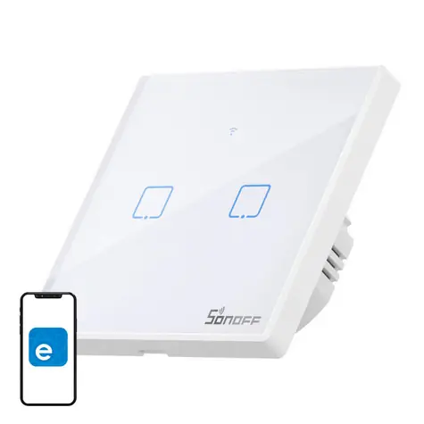 Sonoff T2 EU TX Dotykový spínač osvětlení (2-kanálový) / WiFi + RF 433