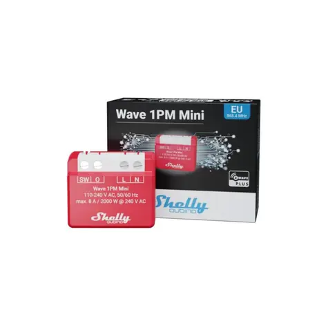 Shelly Qubino Wave 1 Mini - spínací modul s měřením spotřeby 1x 8A (Z-Wave))