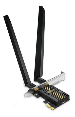 TP-Link Archer TBE400E černá / Wi-Fi 7 Bluetooth 5.4 PCIe Adaptér / Tri-Band / 2.4GHz 688 Mbps / 5GHz 2882 Mbps / 6GHz 2
