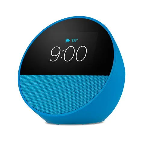 Amazon Echo Spot 2024 modrá / Chytrý budík s úmělou inteligencí Alexa / Wi-Fi / BT / Jack