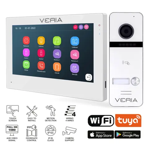 VERIA 301 SET Videotelefon VERIA 3001-W (Wi-Fi) bílý + vstupní stanice