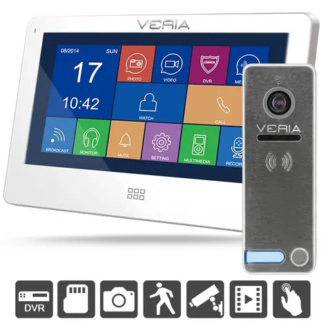 VERIA 7077B SET Videotelefon bílá + vstupní stanice VERIA 230