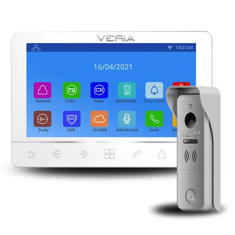 VERIA 8276B SET Videotelefon bílá + vstupní stanice VERIA 831 ze série VERIA 2-WIRE