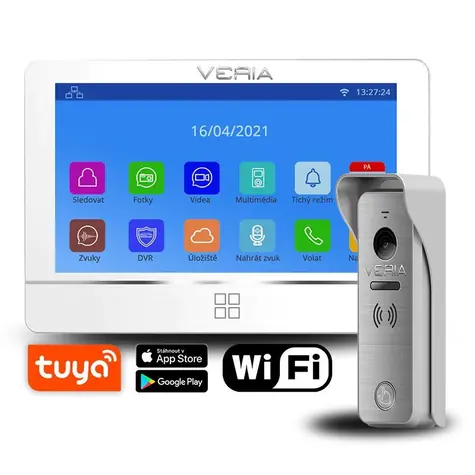 VERIA 8277B-W (Wi-Fi) SET Videotelefon bílá + vstupní stanice VERIA 831 série 2-WIRE