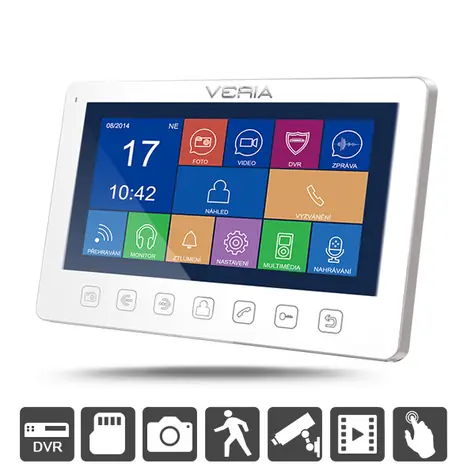 VERIA 7076B LCD monitor videotelefonu bílá