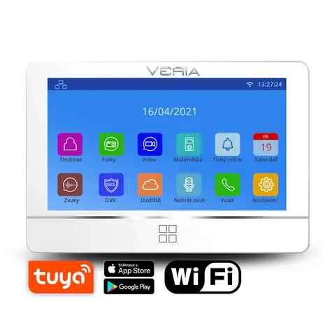 VERIA 8277B-W LCD monitor videotelefonu (Wi-Fi) série 2-WIRE bílá