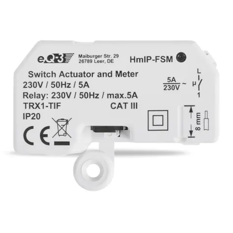 Homematic IP HmIP-FSM Spínací akční člen s měřením - 5A / skrytá montáž