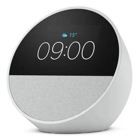 Amazon Echo Spot 2024 bílá / Chytrý budík s úmělou inteligencí Alexa / Wi-Fi / BT / Jack