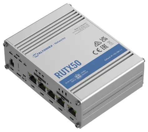 Teltonika RUTX50 šedá / Router / LAN & Wi-Fi & LTE / 802.11ac / 867Mbs / (2.4 GHz & 5 GHz)