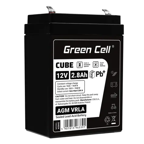 Green Cell AGM baterie 12V 2.8Ah