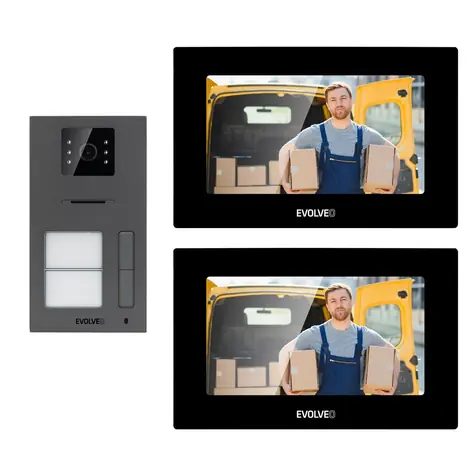 EVOLVEO DoorPhone AP2-2 černá / Drátový videotelefon pro dva byty s aplikací
