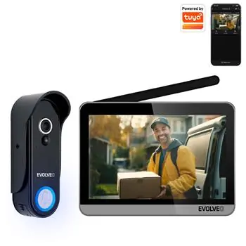EVOLVEO  DoorPhone W7 / Sada domácího bezdrátového videotelefonu s WiFi / monitor černo-stříbrná