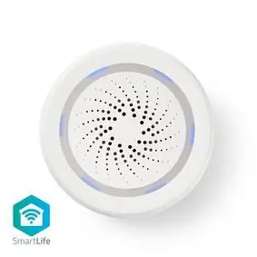 Nedis WIFISI10CWT / Siréna / Wi-Fi / 8 zvuků / 85 dB / Nedis SmartLife / Android & iOS 