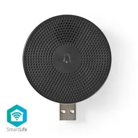 Nedis WIFICDPC10BK černá / Zvonek / USB / SmartLife / 433 MHz / Vhodný pro: WIFICDP10GY / WIFICDP30WT / WIFICDP40CWT 