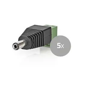 Nedis CCTV Security Connector černo-zelená / 2cestná svorkovnice / 5.5 x 2.1 mm Zástrčka / Zástrčka