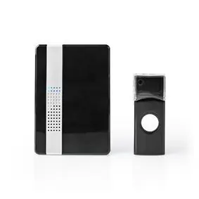 Nedis DOORB223CBK černá / Bezdrátový zvonek / 220 - 240 V AC 50 Hz / 1x CR2032 / 80 dB / až 300 m / IP44 