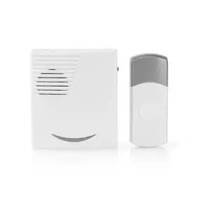 Nedis DOORB211WT bílá / Bezdrátový zvonek / 1x CR2032 / 80 dB / až 300 m / IP44 / 36 melodií