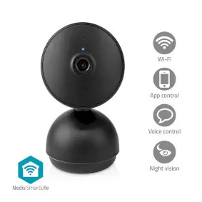 Nedis WIFICI22CBK / Chytrá vnitřní kamera / Wi-Fi / Full HD 1080p / SmartLife / microSD 