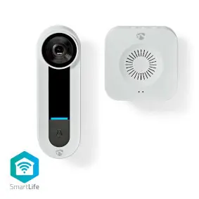 Nedis WIFICDP40CWT / Chytrý dveřní videotelefon / Wi-Fi / SmartLife / 1536x1536 / microSD 