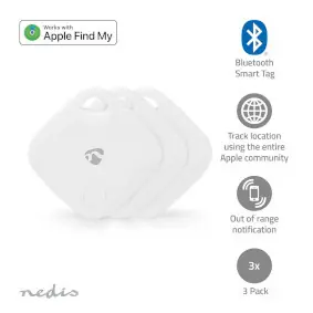 Nedis SmartLife Key Finder s podporou Apple Find My App 3 ks bílá / 3x CR2032 baterie / Bluetooth 5.1 