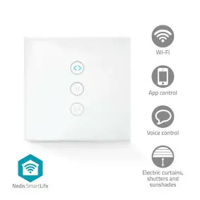 Nedis SmartLife Nástěnný vypínač bílá / Wi-Fi / 300 W / Android & iOS / Sklo 