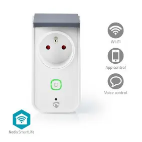 Nedis SmartLife Chytrá Zásuvka bílá / Wi-Fi / IP44 / Měřič výkonu / 3680 W / Android & iOS