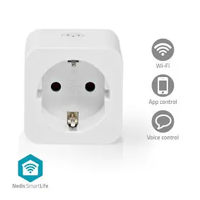Nedis SmartLife Chytrá Zásuvka bílá / Wi-Fi / IP21 / Měřič výkonu / 3680 W / Android & iOS 