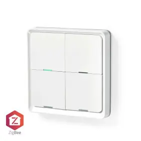 Nedis SmartLife bílá / nástěnný vypínač / Zigbee 3.0 / Nástěnný držák / Android & iOS / Plast 
