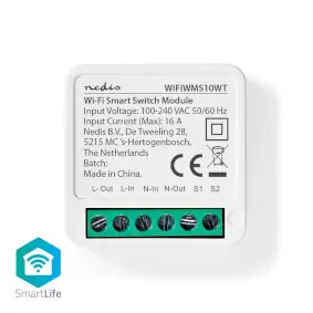 Nedis SmartLife Spínač / Wi-Fi / 3680 W / Připojení terminálu / Aplikace ke stažení pro: Android & iOS